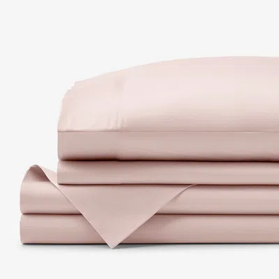 The Company Store Classic Smooth Sateen Solid Bed Sheet Set In Pink