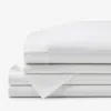 The Company Store Classic Smooth Sateen Solid Bed Sheet Set In White