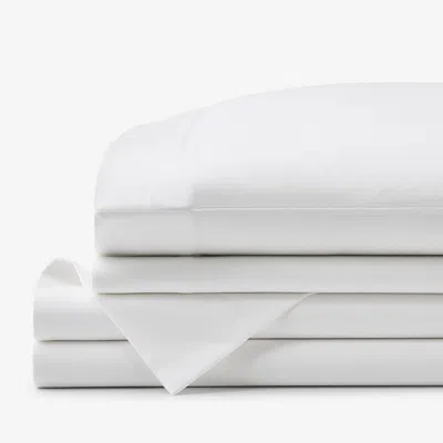 The Company Store Classic Smooth Sateen Solid Bed Sheet Set In White
