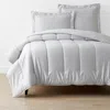 The Company Store Classic Smooth Sateen Solid Comforter In Gray/light Gray