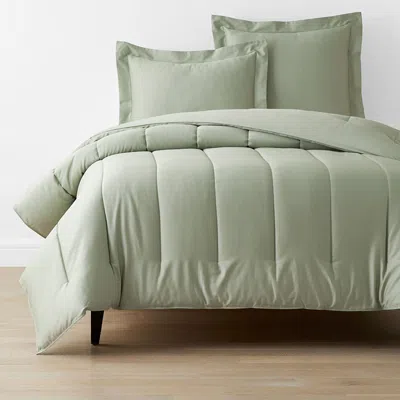 The Company Store Classic Smooth Sateen Solid Comforter In Green