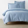 The Company Store Classic Smooth Sateen Solid Duvet Cover In Blue/light Blue