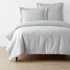 The Company Store Classic Smooth Sateen Solid Duvet Cover In Gray/light Gray