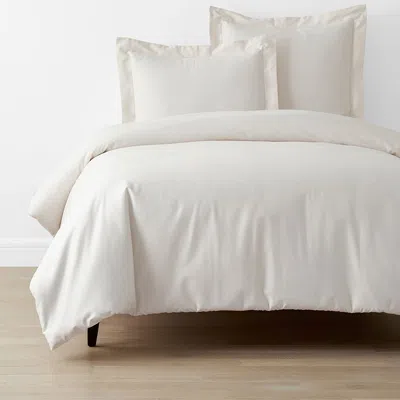 The Company Store Classic Smooth Sateen Solid Duvet Cover In Ivory