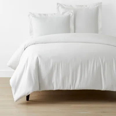 The Company Store Classic Smooth Sateen Solid Duvet Cover In White