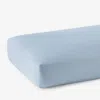 The Company Store Classic Smooth Sateen Solid Fitted Bed Sheet In Blue/light Blue