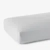 The Company Store Classic Smooth Sateen Solid Fitted Bed Sheet In Gray/light Gray
