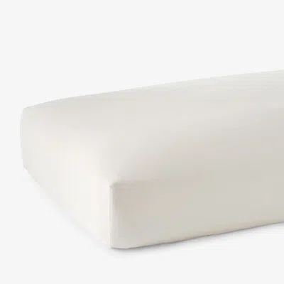 The Company Store Classic Smooth Sateen Solid Fitted Bed Sheet In Ivory