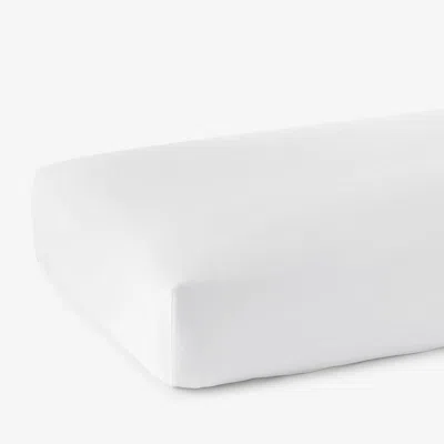 The Company Store Classic Smooth Sateen Solid Fitted Bed Sheet In White
