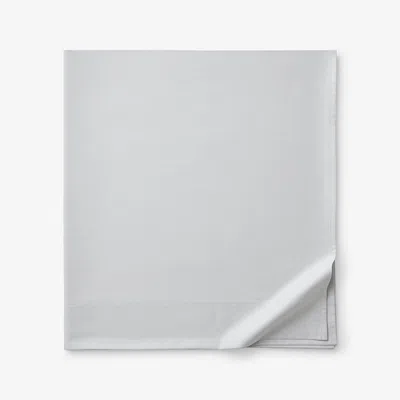 The Company Store Classic Smooth Sateen Solid Flat Bed Sheet In Gray/light Gray