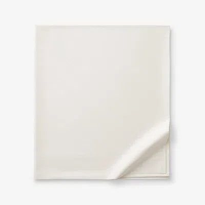 The Company Store Classic Smooth Sateen Solid Flat Bed Sheet In Ivory
