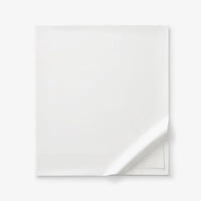 The Company Store Classic Smooth Sateen Solid Flat Bed Sheet In White