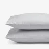 The Company Store Classic Smooth Sateen Solid Pillowcase Set In Gray/light Gray