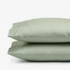 The Company Store Classic Smooth Sateen Solid Pillowcase Set In Green
