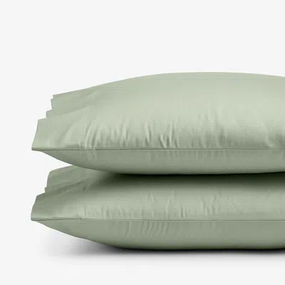 The Company Store Classic Smooth Sateen Solid Pillowcase Set In Green