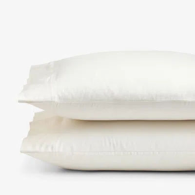 The Company Store Classic Smooth Sateen Solid Pillowcase Set In Ivory