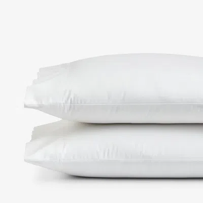 The Company Store Classic Smooth Sateen Solid Pillowcase Set In White