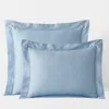 The Company Store Classic Smooth Sateen Solid Sham In Blue/light Blue
