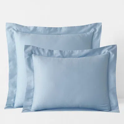 The Company Store Classic Smooth Sateen Solid Sham In Blue/light Blue