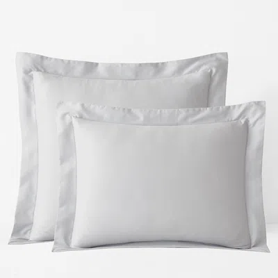 The Company Store Classic Smooth Sateen Solid Sham In Gray/light Gray