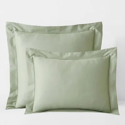The Company Store Classic Smooth Sateen Solid Sham In Green