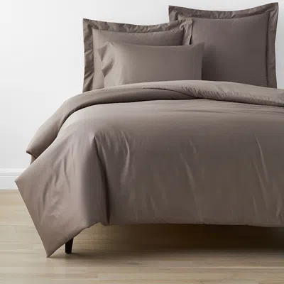 The Company Store Classic Smooth Wrinkle-free Sateen Bed Duvet Cover In Brown