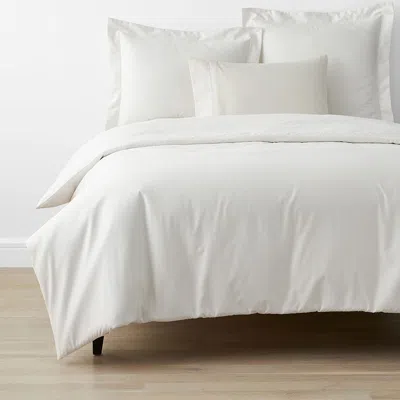 The Company Store Classic Smooth Wrinkle-free Sateen Bed Duvet Cover In Ivory