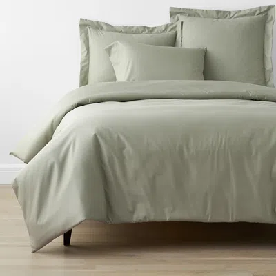 The Company Store Classic Smooth Wrinkle-free Sateen Bed Duvet Cover In Laurel Green