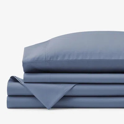 The Company Store Classic Smooth Wrinkle-free Sateen Bed Sheet Set In Infinity Blue