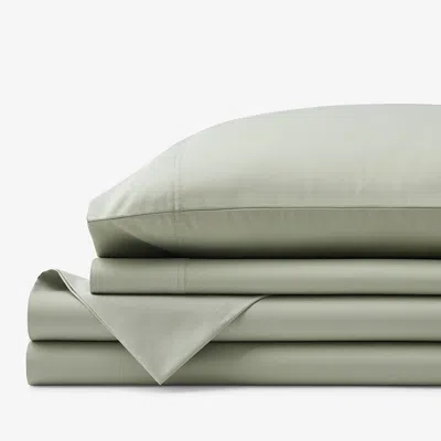 The Company Store Classic Smooth Wrinkle-free Sateen Bed Sheet Set In Laurel Green