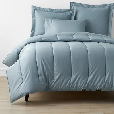 The Company Store Classic Smooth Wrinkle-free Sateen Comforter In Blue Shale