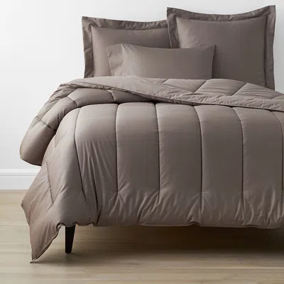 The Company Store Classic Smooth Wrinkle-free Sateen Comforter In Brown