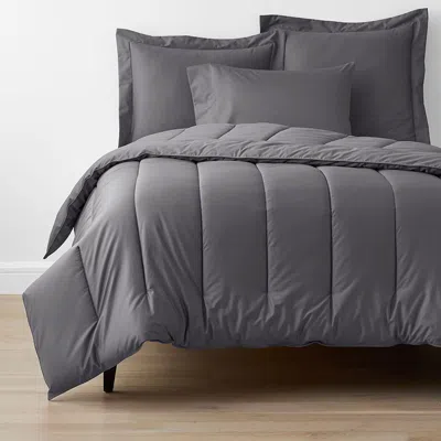 The Company Store Classic Smooth Wrinkle-free Sateen Comforter In Stone Gray