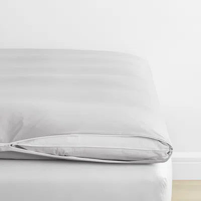The Company Store Classic Smooth Wrinkle-free Sateen Featherbed Cover In Gray Mist