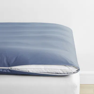 The Company Store Classic Smooth Wrinkle-free Sateen Featherbed Cover In Infinity Blue