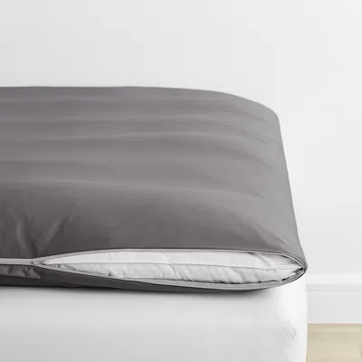 The Company Store Classic Smooth Wrinkle-free Sateen Featherbed Cover In Stone Gray