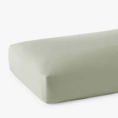The Company Store Classic Smooth Wrinkle-free Sateen Fitted Bed Sheet In Laurel Green