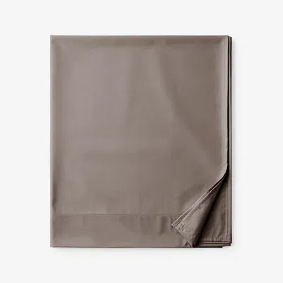 The Company Store Classic Smooth Wrinkle-free Sateen Flat Bed Sheet In Brown
