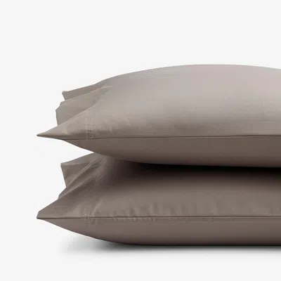 The Company Store Classic Smooth Wrinkle-free Sateen Pillowcase Set In Brown