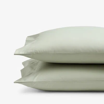 The Company Store Classic Smooth Wrinkle-free Sateen Pillowcase Set In Laurel Green