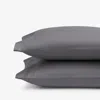 The Company Store Classic Smooth Wrinkle-free Sateen Pillowcase Set In Stone Gray