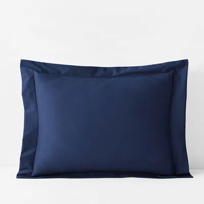 The Company Store Classic Smooth Wrinkle-free Sateen Sham In Blue