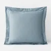 The Company Store Classic Smooth Wrinkle-free Sateen Sham In Blue Shale