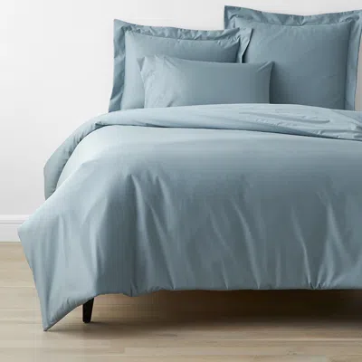 The Company Store Classic Smooth Wrinkle-free Sateen Bed Duvet Cover In Blue Shale