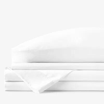 The Company Store Classic Smooth Wrinkle-free Sateen Bed Sheet Set In White