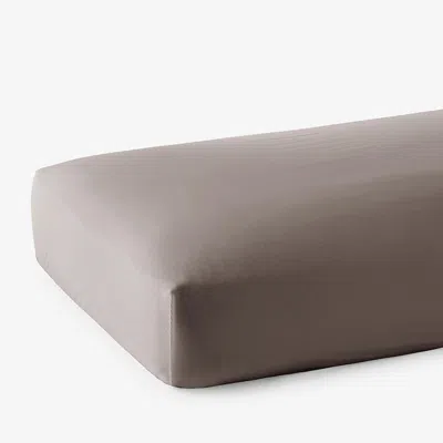 The Company Store Classic Smooth Wrinkle-free Sateen Fitted Bed Sheet In Brown