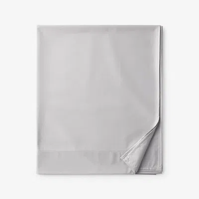 The Company Store Classic Smooth Wrinkle-free Sateen Flat Bed Sheet In Gray Mist