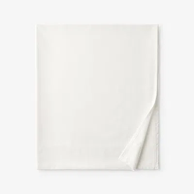 The Company Store Classic Smooth Wrinkle-free Sateen Flat Bed Sheet In Ivory