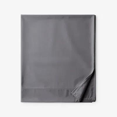 The Company Store Classic Smooth Wrinkle-free Sateen Flat Bed Sheet In Stone Gray