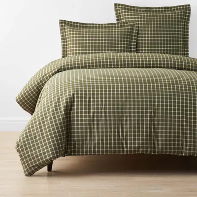 The Company Store Classic Stripes And Plaids Cool Yarn-dyed Cotton Percale Duvet Cover